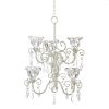Distressed Ivory Tiered Candle Chandelier