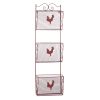 Red Rooster Triple Basket Metal Kitchen Organizer