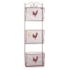 Red Rooster Triple Basket Metal Kitchen Organizer