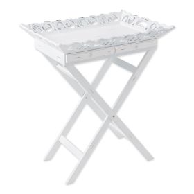 Romantic White Serving Tray with Stand with Two Drawers *Free Shipping*