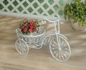 White Bicycle Planter Stand