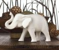 Sleek White Elephant Figurine