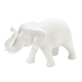 Sleek White Elephant Figurine