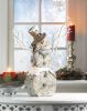Christmas Holiday Snowman Statue with Twig Lights Decoration