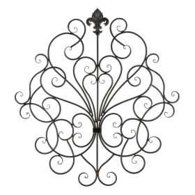 European Fleur-De-Lis Scrollwork Wall Plaque