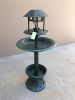 Verdigris Solar Bird Bath Garden Centerpiece