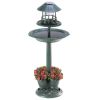 Verdigris Solar Bird Bath Garden Centerpiece