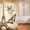 Paris Eiffel Tower Waterproof Fabric Bathroom Shower Curtain & Hooks *Free Shipping*