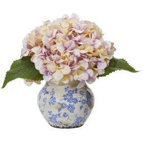 Lavender Hydrangea Artificial Arrangement in Floral Vase