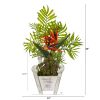 18” Bird of Paradise and Areca Palm Artificial Arrangement in Chair Planter