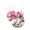 10” Cherry Blossom Artificial Arrangement in Glass Vase