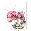 10” Cherry Blossom Artificial Arrangement in Glass Vase
