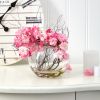 10â€ Cherry Blossom Artificial Arrangement in Glass Vase