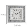 Square Shaped Wall Clock with Faux Agate Stones, Silver *Free Shipping*