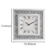 Square Shaped Wall Clock with Faux Agate Stones, Silver *Free Shipping*