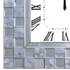 Mirrored Wall Clock with Checkered Pattern, Silver *Free Shipping*