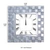 Mirrored Wall Clock with Checkered Pattern, Silver *Free Shipping*