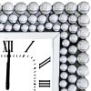 20 Inch Mirrored Wall Clock with Jeweled Accents, Silver *Free Shipping*