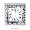 20 Inch Mirrored Wall Clock with Jeweled Accents, Silver *Free Shipping*