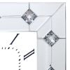 Mirrored Wall Clock with Faux Rhinestones Inlay, White *Free Shipping*