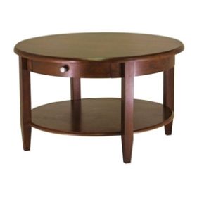 Circular Round Coffee Table in Antique Walnut Finish *Free Shipping*