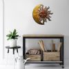 Celestial Sun and Moon Wall DÃ©cor In Metal, Gold and Rust Brown *Free Shipping*