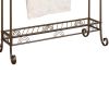 Freestanding Metal Towel Rack, Dark Bronze