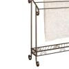 Freestanding Metal Towel Rack, Dark Bronze