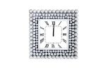 20 Inch Mirrored Wall Clock with Jeweled Accents, Silver *Free Shipping*