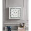 Square Shaped Wall Clock with Faux Agate Stones, Silver *Free Shipping*