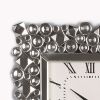Wood and Mirror Wall Clock with Glass Crystal Gems, Clear and Black *Free Shipping*