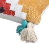 Cotton Hand Woven Dhurri Pillow with Kilim Print, Multicolor *Free Shipping*