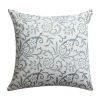 Nature Inspired Cotton Pillow with Geometric Details, Set of 2,Blue and White *Free Shipping*