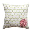 Quatrefoil Cotton Pillow with Floral Details, Set of 2, Multicolor *Free Shipping*