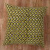 Hand Block Cotton Pillow with Quatrefoil Details, Set of 2, Yellow and Black *Free Shipping*