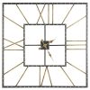 Square Open Frame Metal Wall Clock with Roman Numerals in Black and Gold *Free Shipping*