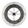 Industrial Round Metal Wall Clock with Roman Numerals in Gray *Free Shipping*