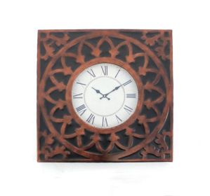 Baroque Design Metal Wall Clock with Roman Numerals, Brown and Black *Free Shipping*