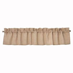 Burlap Valance with Textured Details, Natural Brown *Free Shipping*