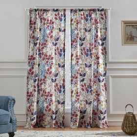 Polyester Panel Pair with Floral Prints and Two Tie Backs, Multicolor *Free Shipping*