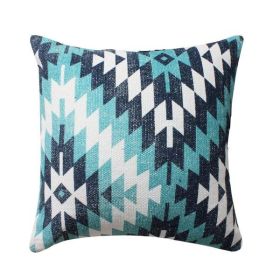 18 x 18 Handwoven Cotton Accent Pillow with Geometric Print, Multicolor *Free Shipping*