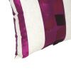 Floral Patchwork Fabric Accent Pillow, White and Purple