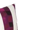 Floral Patchwork Fabric Accent Pillow, White and Purple