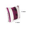 Floral Patchwork Fabric Accent Pillow, White and Purple