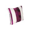 Floral Patchwork Fabric Accent Pillow, White and Purple