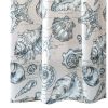 Madrid Beach Print Fabric Shower Curtain, White And Gray *Free Shipping*