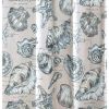 Madrid Beach Print Fabric Shower Curtain, White And Gray *Free Shipping*