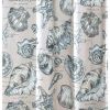 Madrid Beach Print Fabric Shower Curtain, White And Gray *Free Shipping*