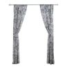 Madrid 4 Piece Beach Print Fabric Curtain Panel With Ties, White And Gray *Free Shipping*