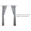 Madrid 4 Piece Beach Print Fabric Curtain Panel With Ties, White And Gray *Free Shipping*